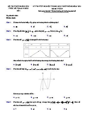 Đề thi thử Tốt nghiệp THPT Quốc gia môn Toán - Đề số 04 - Năm học 2020-2021 (Có đáp án)